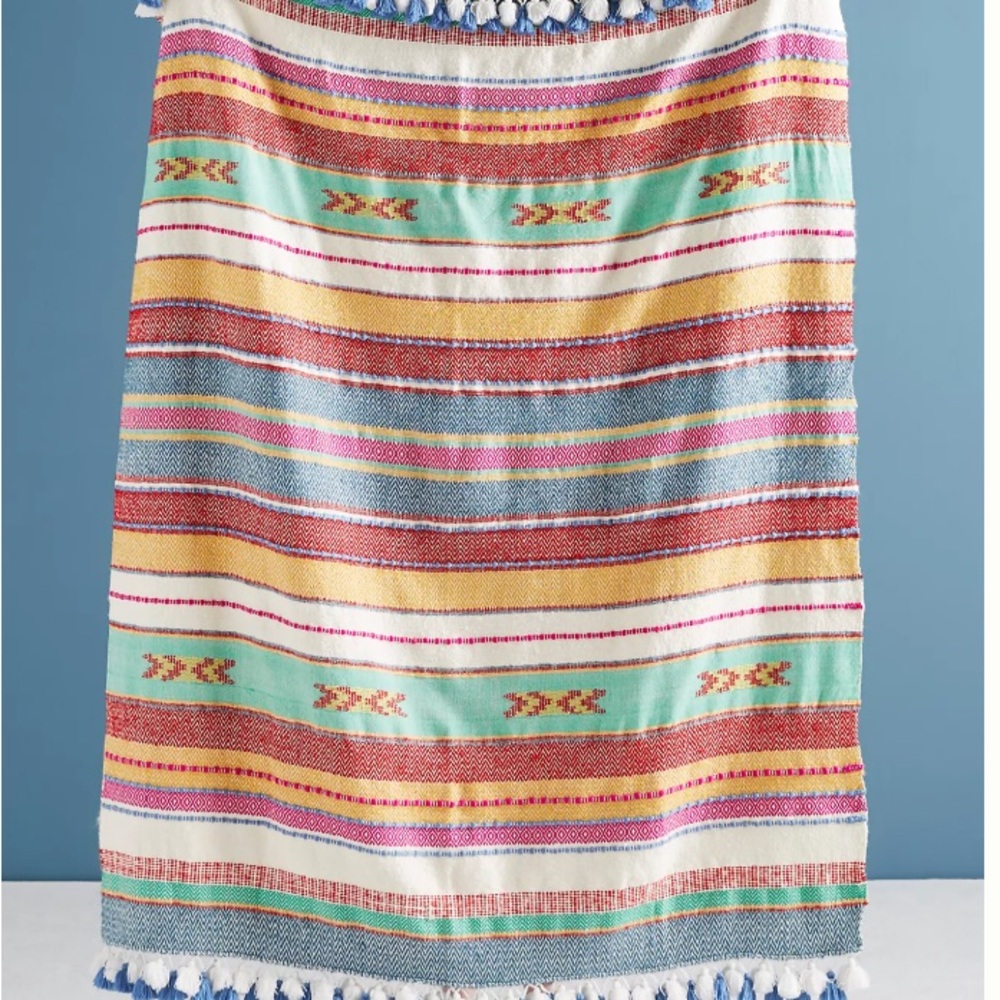 Anthropologie Striped Throw Blanket